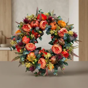 FALLWISP – Pumpkin Wreath for Charming Autumn Entryways