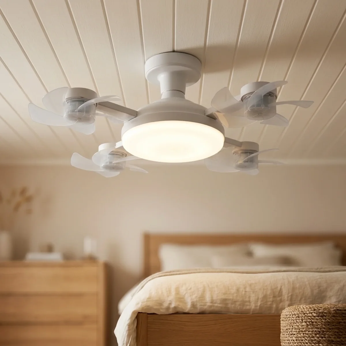QUADAIR – LED Ceiling Light with Four Fans for Everyday Comfort
