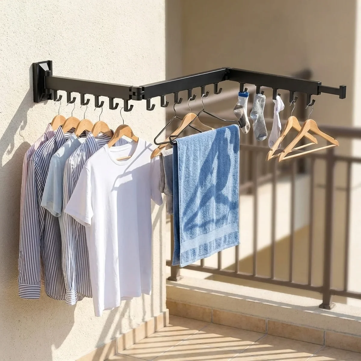 FOLDRAIL – Foldable Wall Drying Rack for Space-Saving Organization