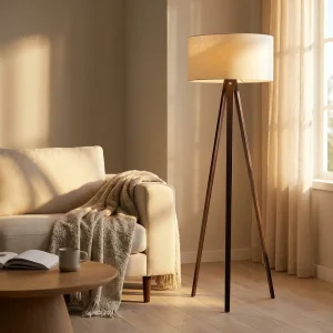 TIMBERLUME – Tripod Floor Lamp for Soft and Inviting Illumination