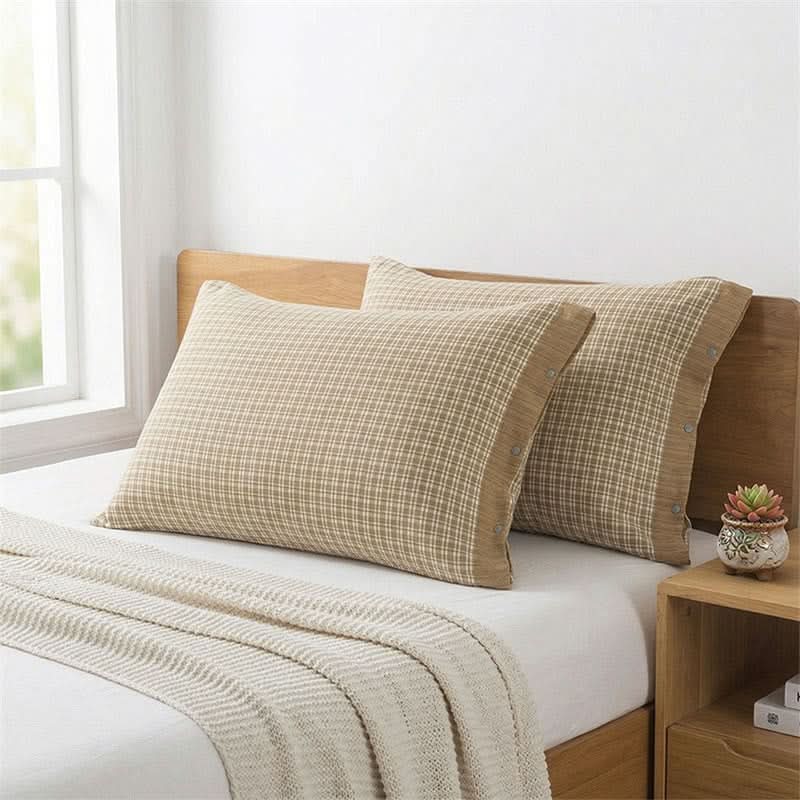 BUTTONPLAID – Mini Pillowcases with Refined Button Detail