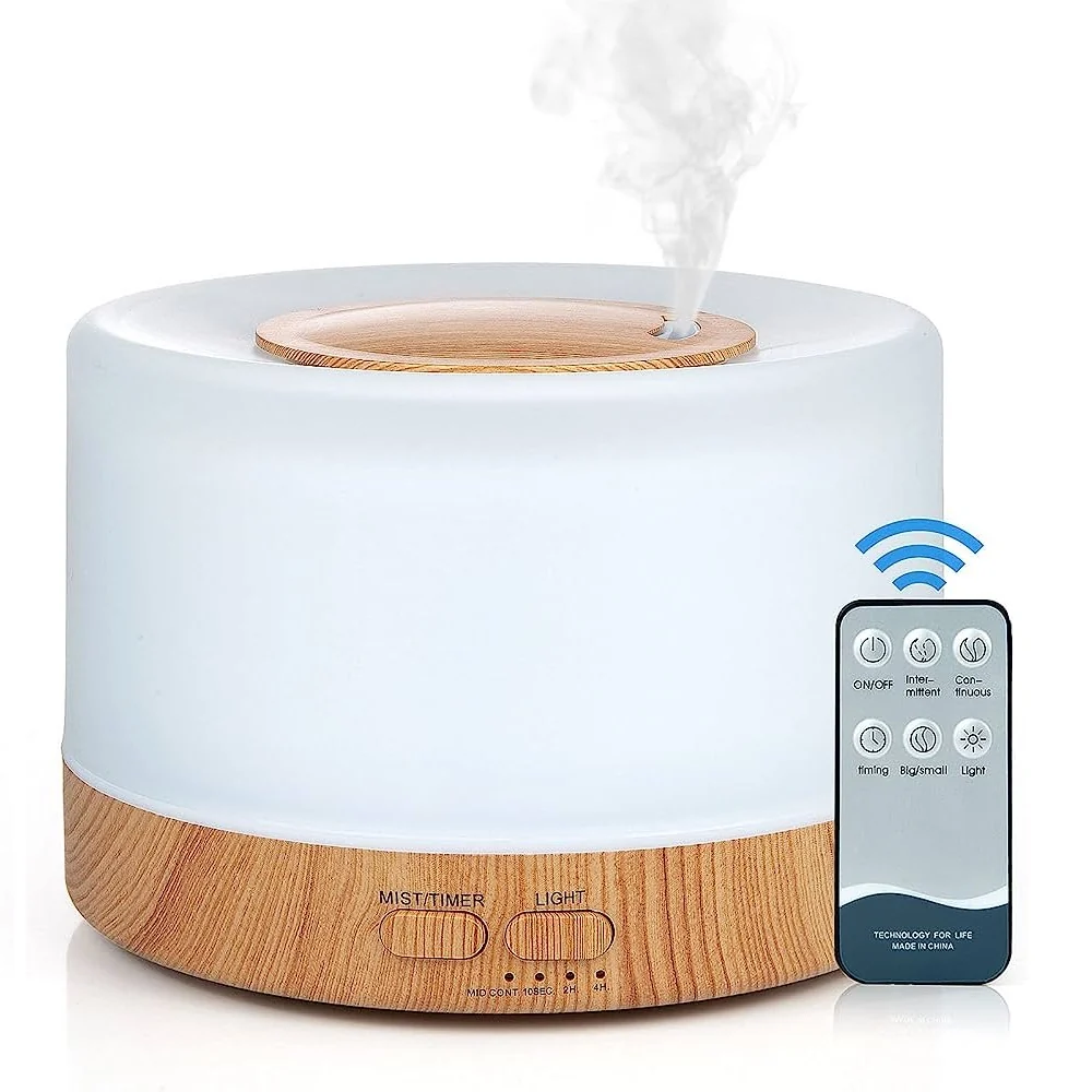 Humidificador difusor de aire con luces led control remoto y esencia - Imagen 2