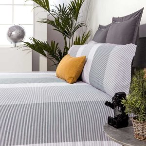 Funda nórdica SEGMENT algodón poliéster gris