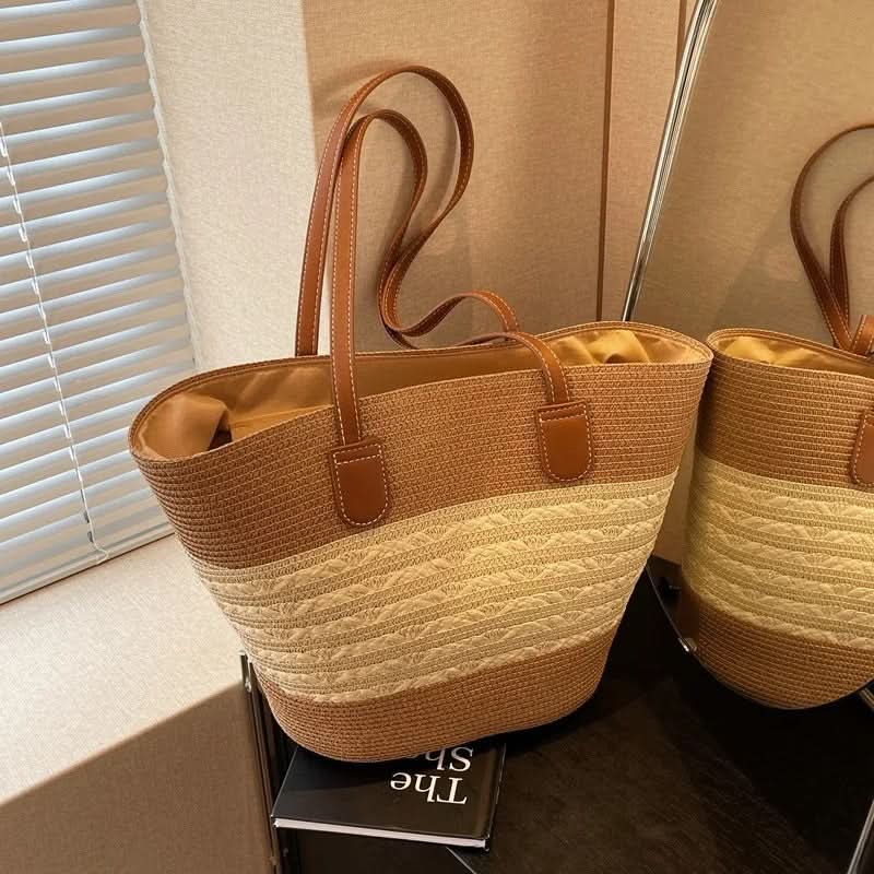 SHORELINE – Large Capacity Straw Shoulder Bag - Imagen 2