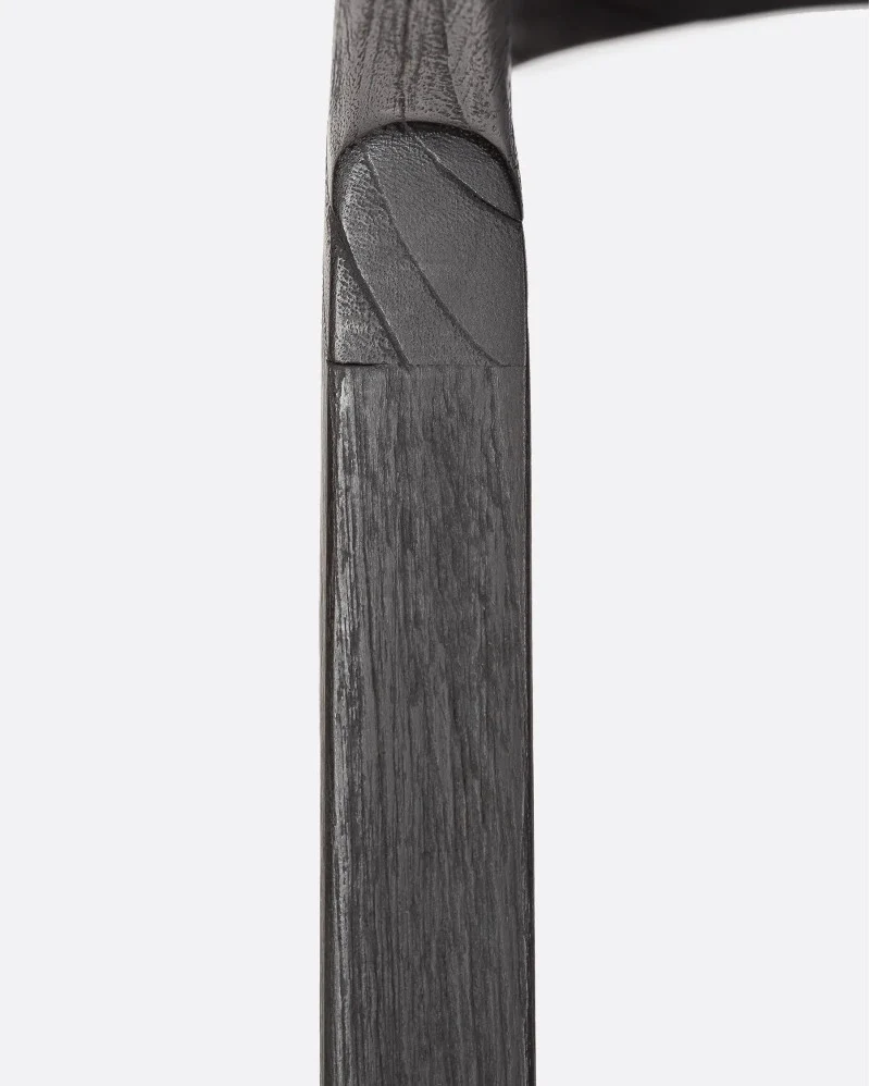 Silla ARC de madera de teca 56 x 57 x 76 cm en color negro - Imagen 6