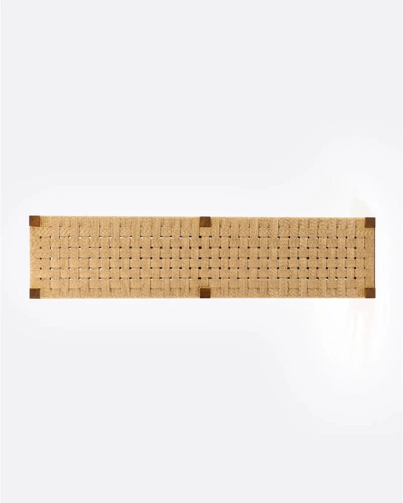 Banco de exterior CORA de madera de teca reciclada y cuerda sintética 170 x 40 x 45 cm - Imagen 5