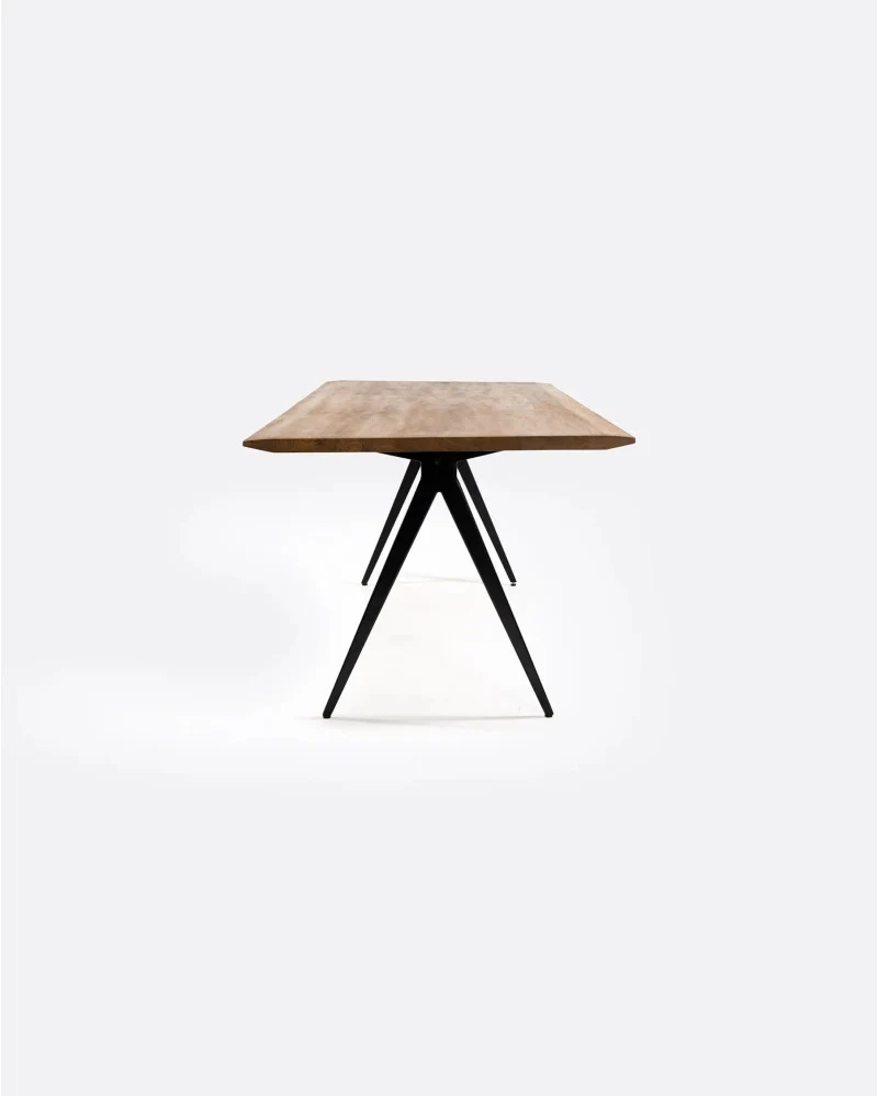 Mesa de comedor LIKU de madera de teca reciclada y hierro 140 x 80 x 75 cm - Imagen 5