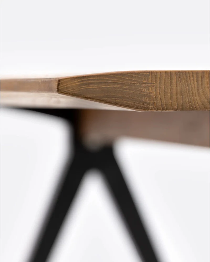Mesa de comedor LIKU de madera de teca reciclada y hierro 140 x 80 x 75 cm - Imagen 8