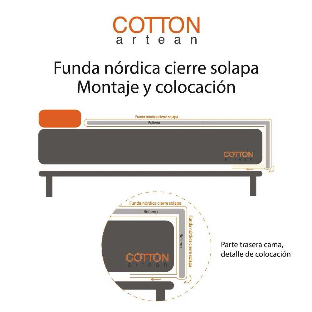 Funda Nórdica ARINA - Satén Algodón 200 Hilos Beige - Imagen 9