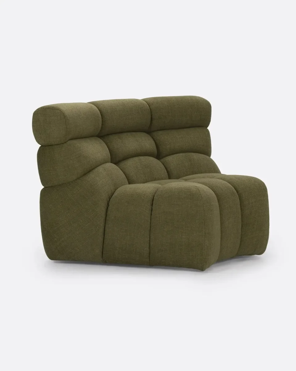 Sofá modular CHOPIN rinconero round de olefina reciclada 130 x 97 x 80 cm en color musgo - Imagen 3
