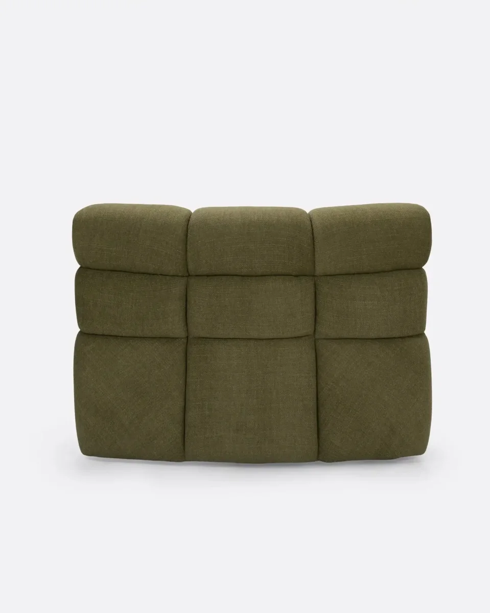 Sofá modular CHOPIN rinconero round de olefina reciclada 130 x 97 x 80 cm en color musgo - Imagen 4