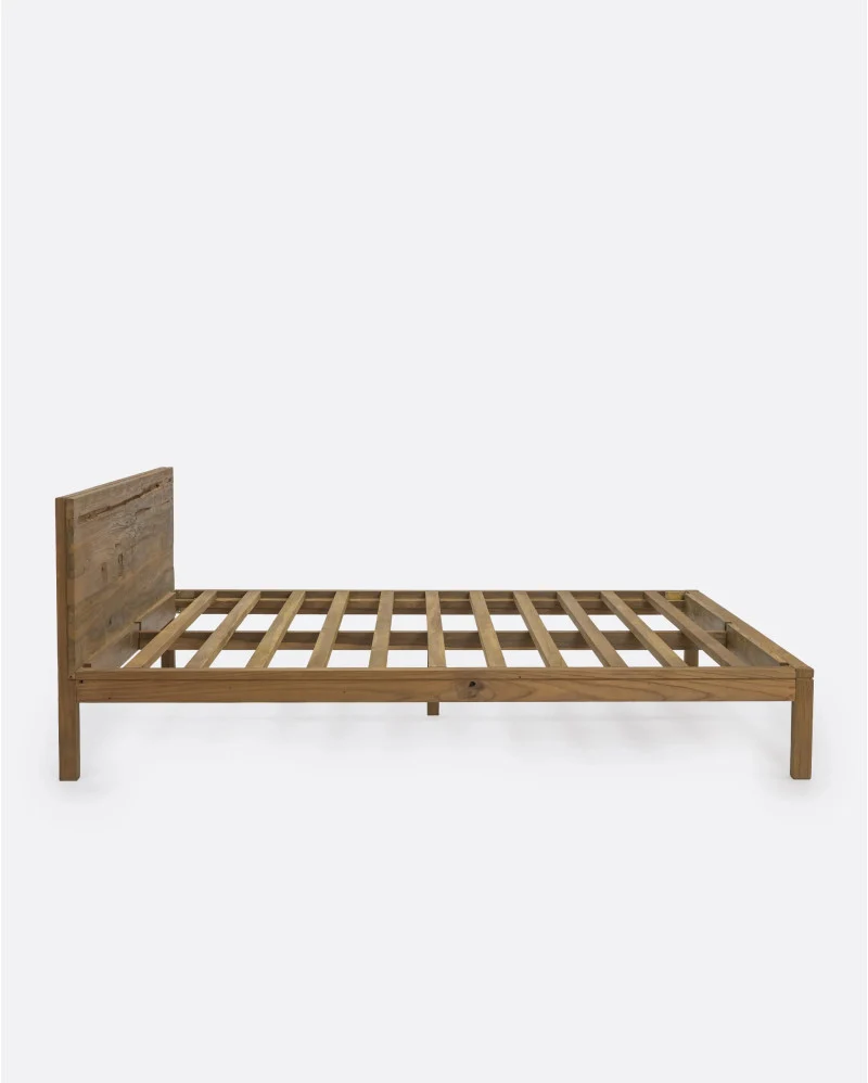 Estructura de cama EROSI de madera de teca reciclada 170 x 210 x 79 cm para colchón 160 x 200 cm - Imagen 3