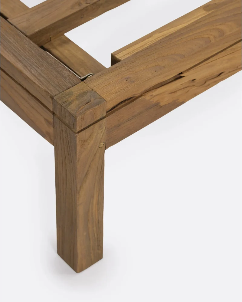 Estructura de cama EROSI de madera de teca reciclada 170 x 210 x 79 cm para colchón 160 x 200 cm - Imagen 5