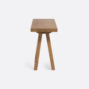Mesa auxiliar BATU de madera de teca reciclada 85 x 24 x 38 cm en color natural