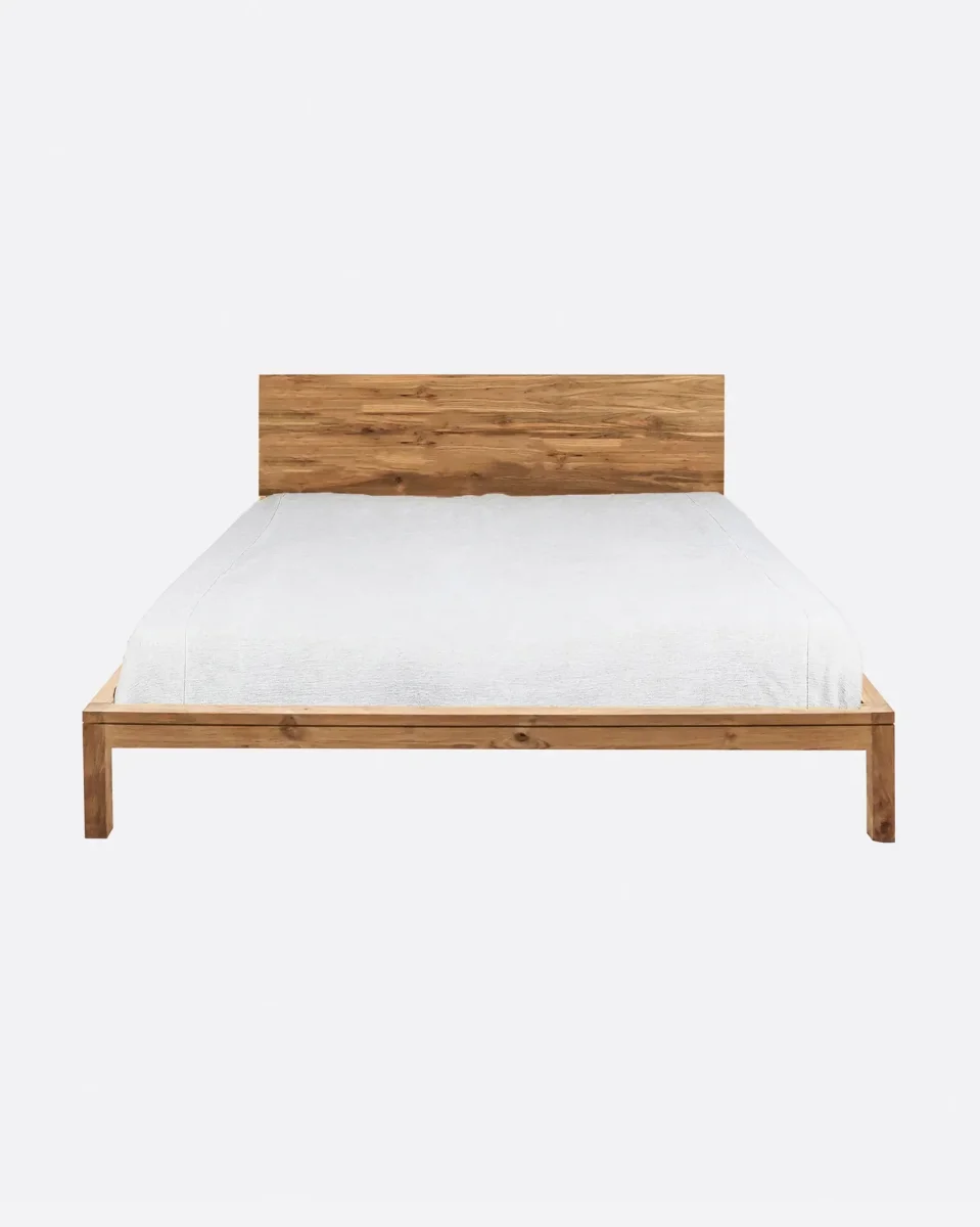 Estructura de cama EROSI de madera de teca reciclada 170 x 210 x 79 cm para colchón 160 x 200 cm