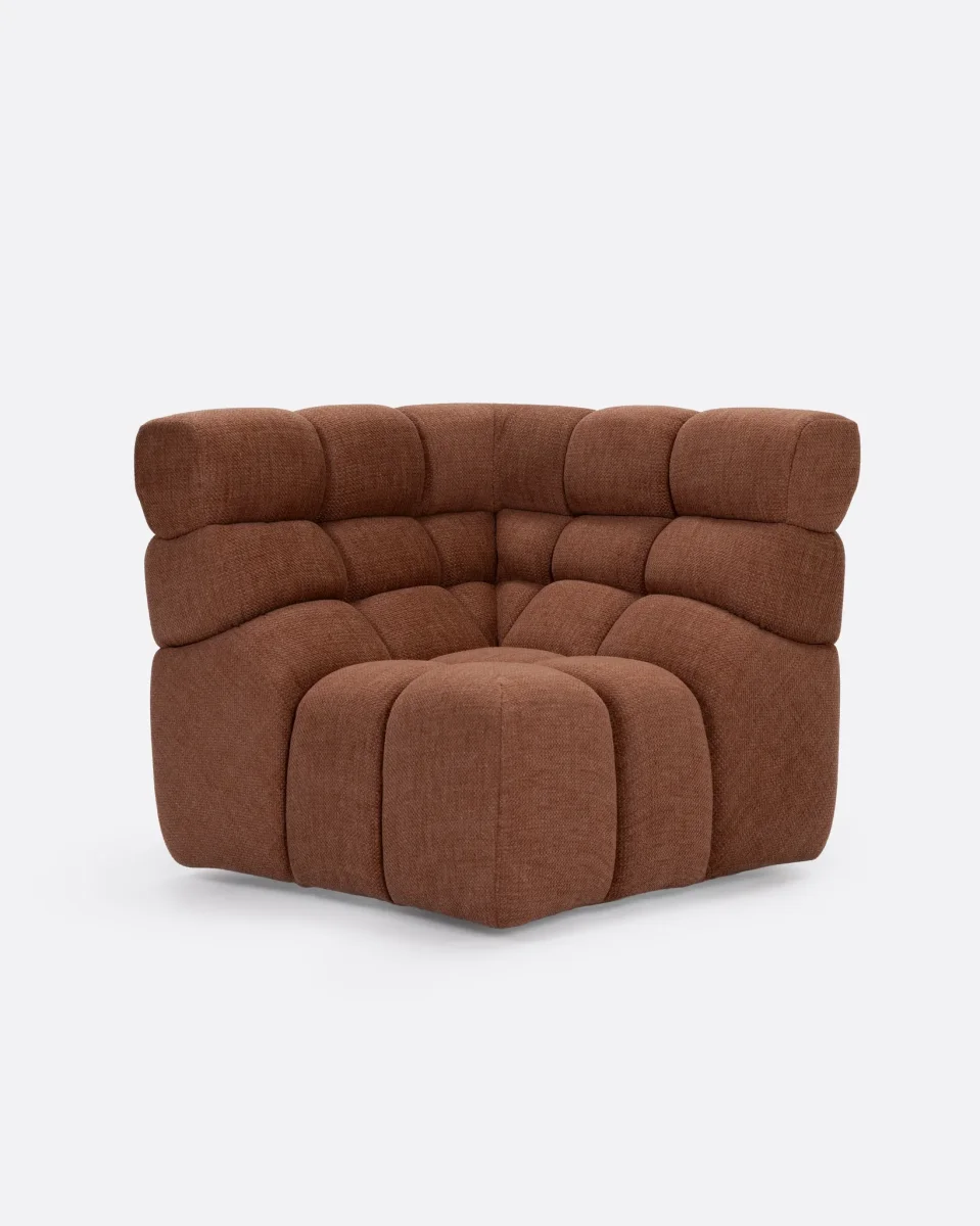 Sofá modular CHOPIN rinconero de olefina reciclada 93 x 93 x 78 cm en color terracota - Imagen 3