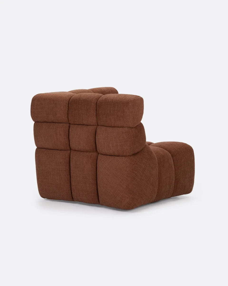 Sofá modular CHOPIN rinconero de olefina reciclada 93 x 93 x 78 cm en color terracota - Imagen 4