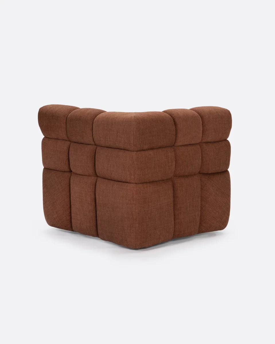 Sofá modular CHOPIN rinconero de olefina reciclada 93 x 93 x 78 cm en color terracota - Imagen 5