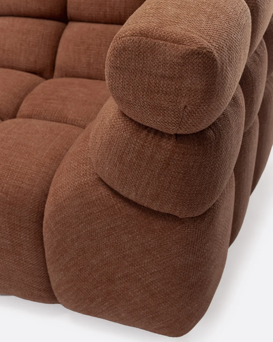 Sofá modular CHOPIN rinconero de olefina reciclada 93 x 93 x 78 cm en color terracota - Imagen 7