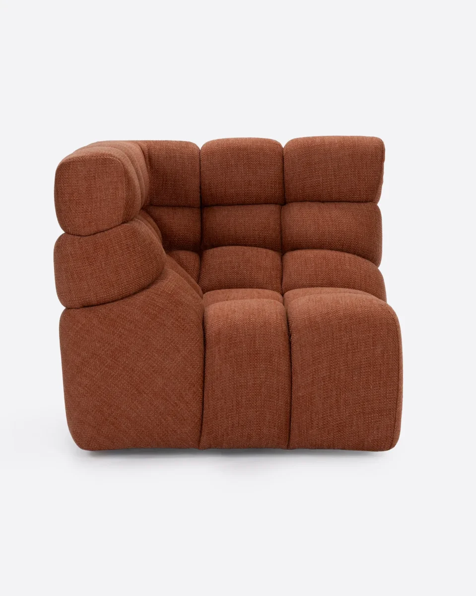 Sofá modular CHOPIN rinconero de olefina reciclada 93 x 93 x 78 cm en color terracota - Imagen 2