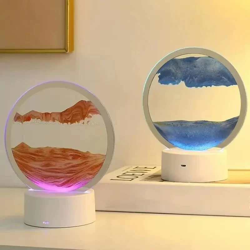 Lámpara RGB efecto arena movediza 3D panel táctil decorativa - Imagen 4