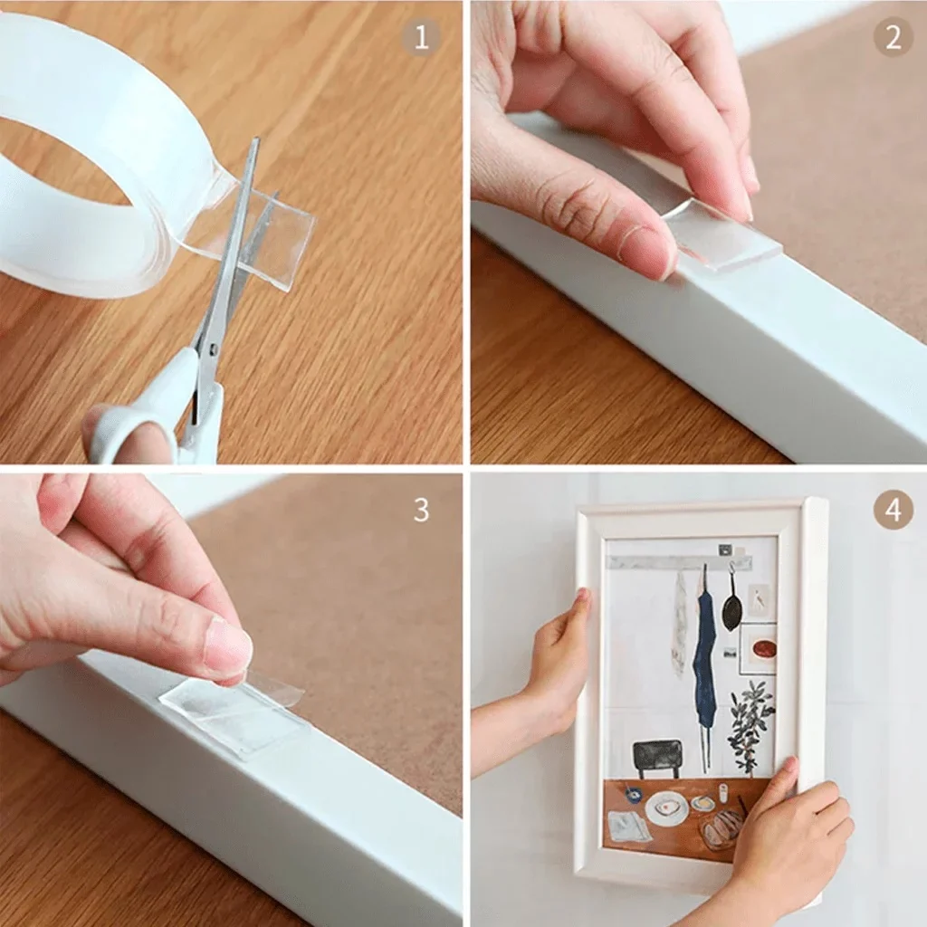 Cinta gel doble cara lavable reutilizable 5 metros - Imagen 4