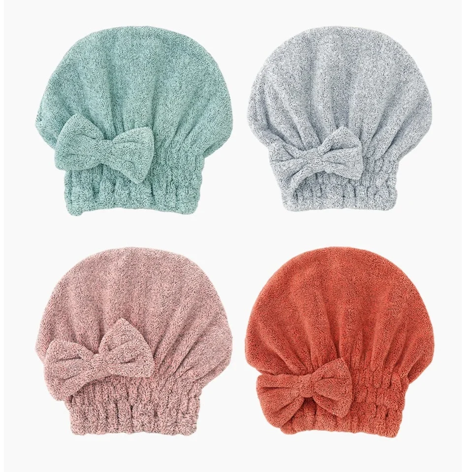 Toalla para el cabello microfibra tipo gorro secado rápido - Imagen 4
