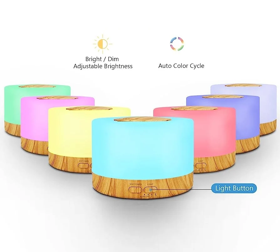 Humidificador difusor de aire con luces led control remoto y esencia - Imagen 4