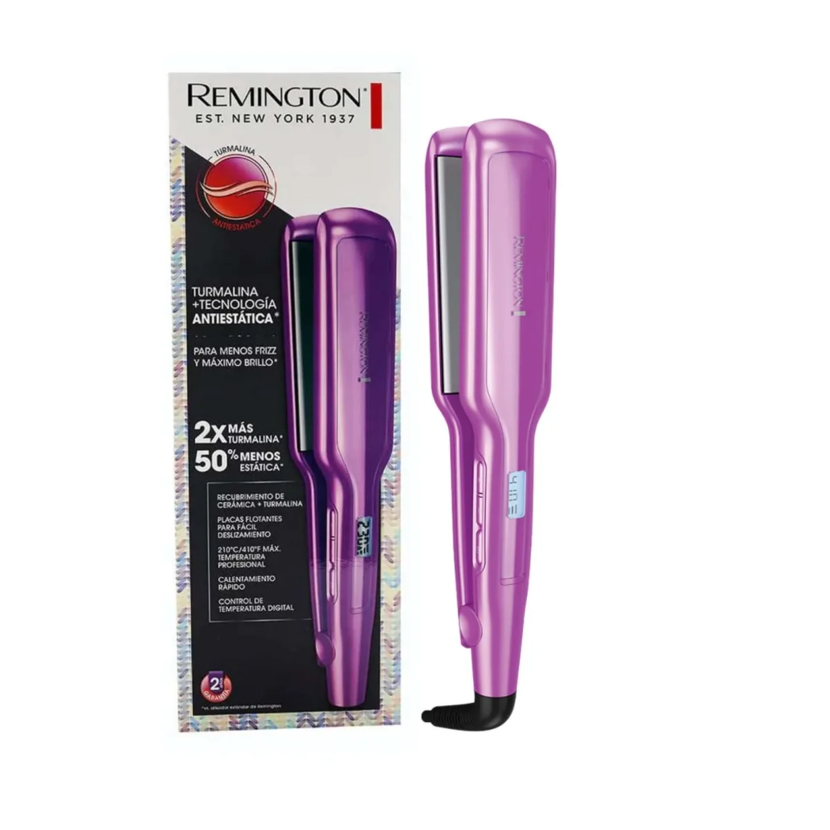 Plancha Remington Turmalina + antiestática original S5520 - Imagen 2