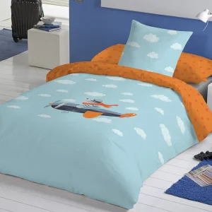Funda nórdica infantil / juvenil AVIADOR percal algodón 140 hilos azul