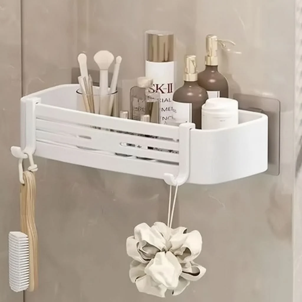 ALUMORA – Self Adhesive Aluminum Bathroom Shelf Organizer - Imagen 3
