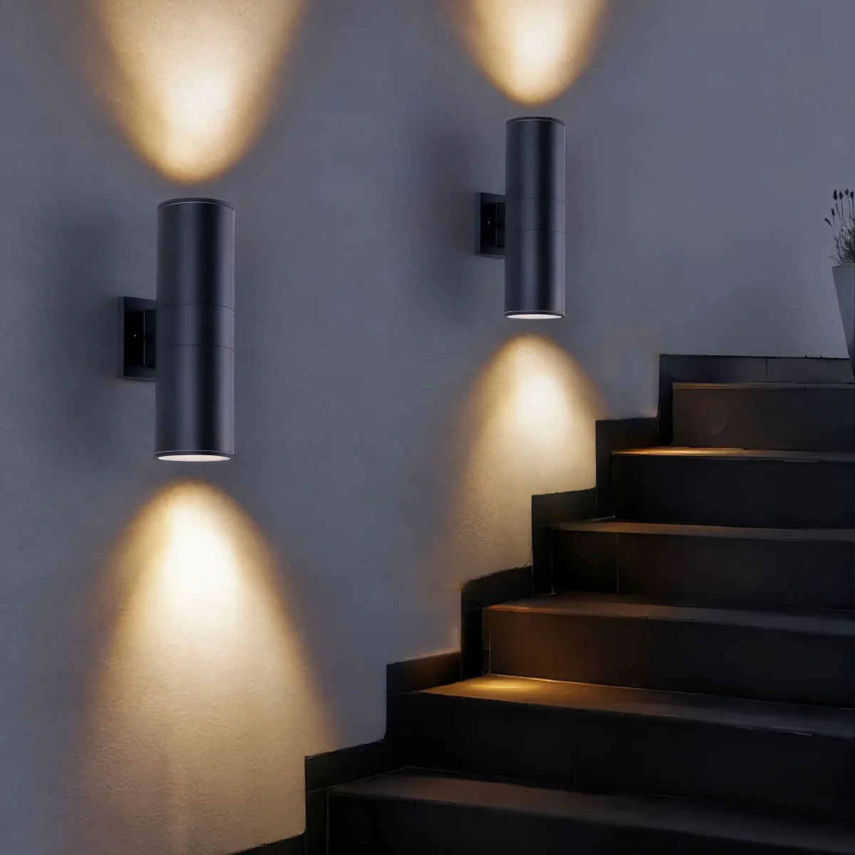 Cylora - Black Cylindrical Outdoor Wall Light - Imagen 3