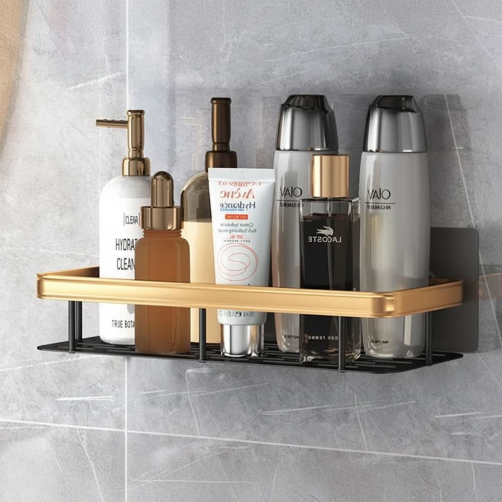 ALUVAULT – Aluminum Alloy Wall Mounted Bathroom Shelf Organizer - Imagen 3