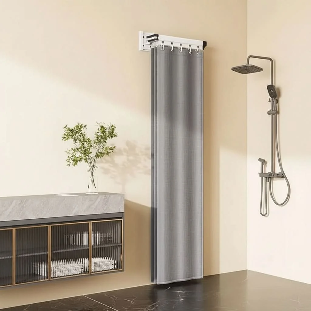DRYDIVA – Foldable Shower Curtain Rod Partition Set - Imagen 9