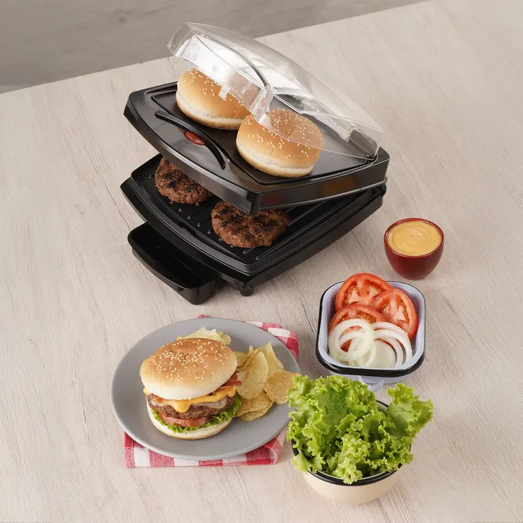 Burger Grill UNIVERSAL 2 en 1 Negro - Imagen 4