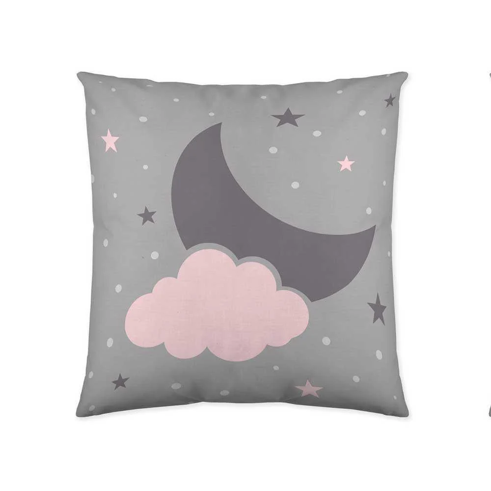 Funda nórdica infantil / juvenil LUNA Y NUBE algodón poliéster gris - Imagen 6