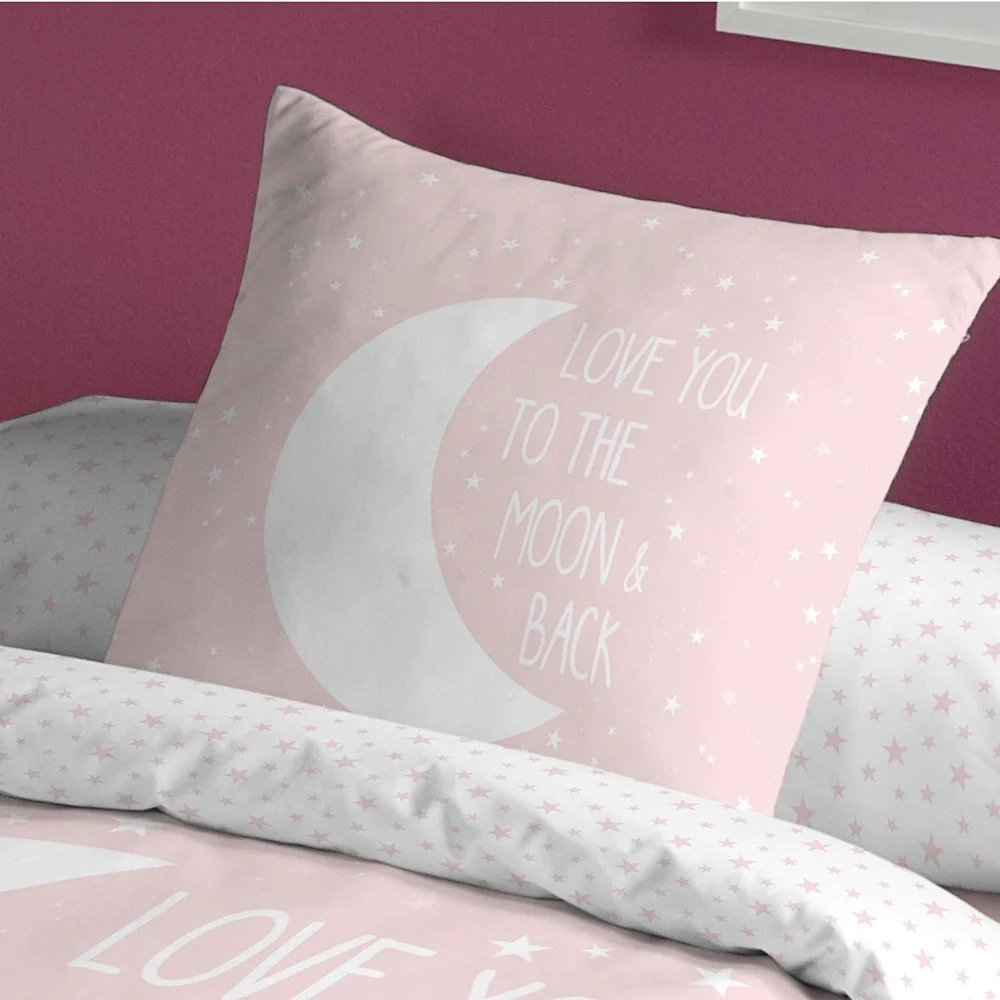 Funda Nórdica Infantil MOON PINK - Percal Algodón 144 Hilos Rosa - Imagen 5