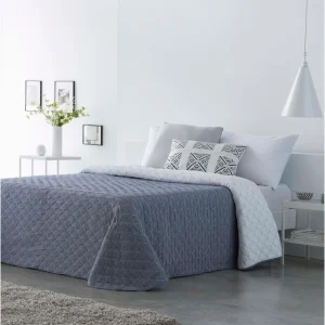 Colcha Bouti Reversible LAREDO - Algodón Poliéster Gris