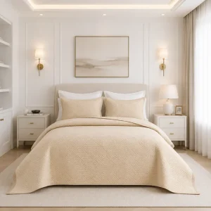 Juego de Cubrecama Rombos Beige