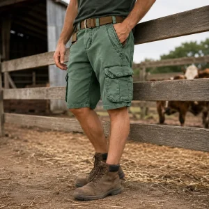 RUGGAREX – Men Cargo Shorts Lightweight Multi Pocket Casual Wear