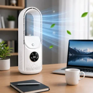 COOLBRIX - Compact Bladeless Portable Air Cooler - Silent Cooling for Home & Office