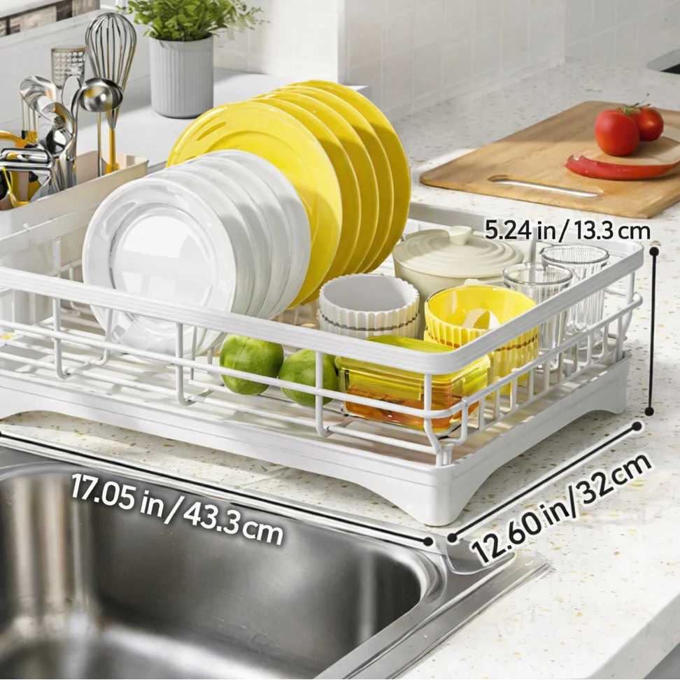BLACKNEST – Dish Drying Rack with Stylish Utensil Holder - Imagen 7