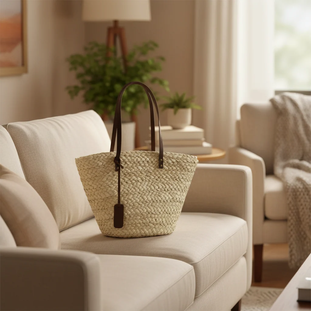 SUNHAVEN – Woven Straw Beach Tote Bag - Imagen 2