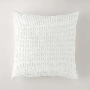 Funda de Cojín AYALA Blanco Jacquard Algodón Nido de Abeja 45x45