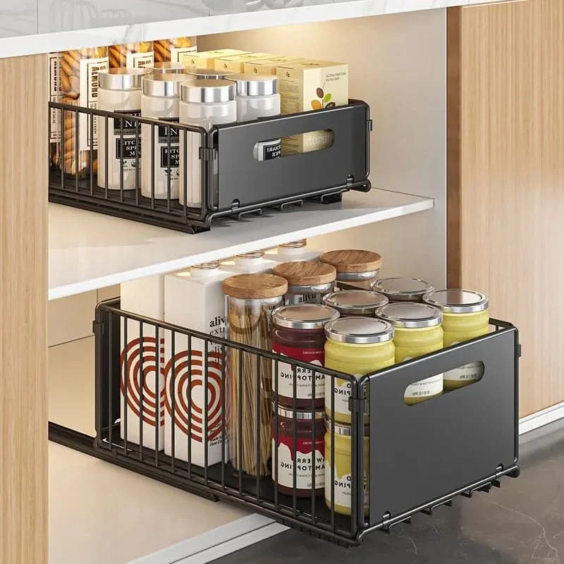 SORTFLOW – Pull-Out Basket Rack for Household Kitchen Storage - Imagen 4