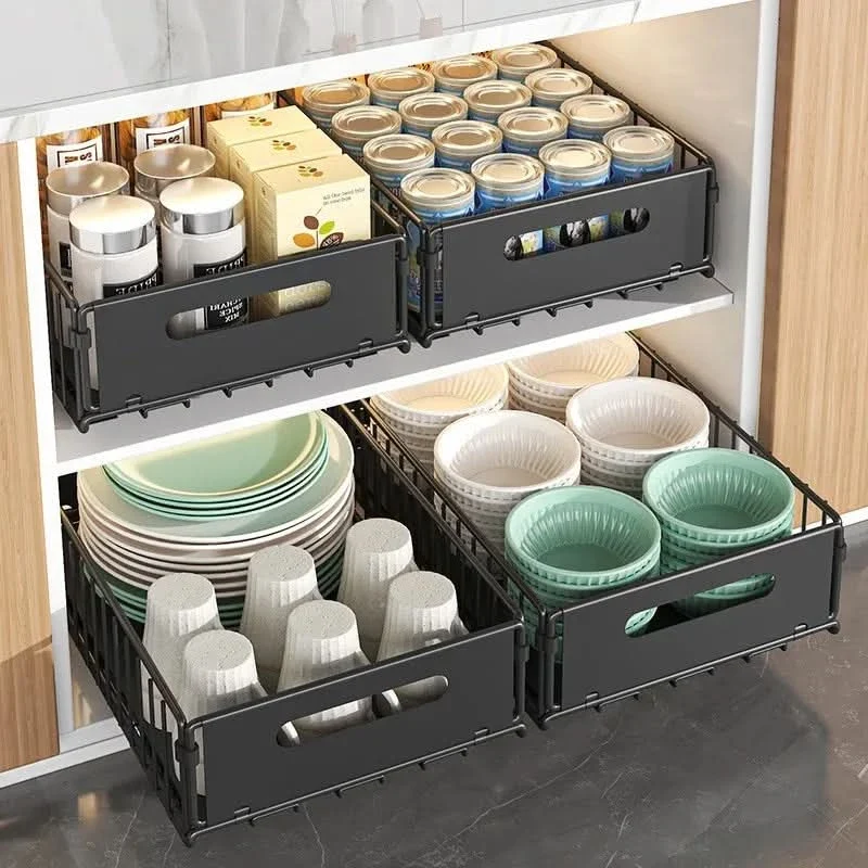 SORTFLOW – Pull-Out Basket Rack for Household Kitchen Storage - Imagen 6