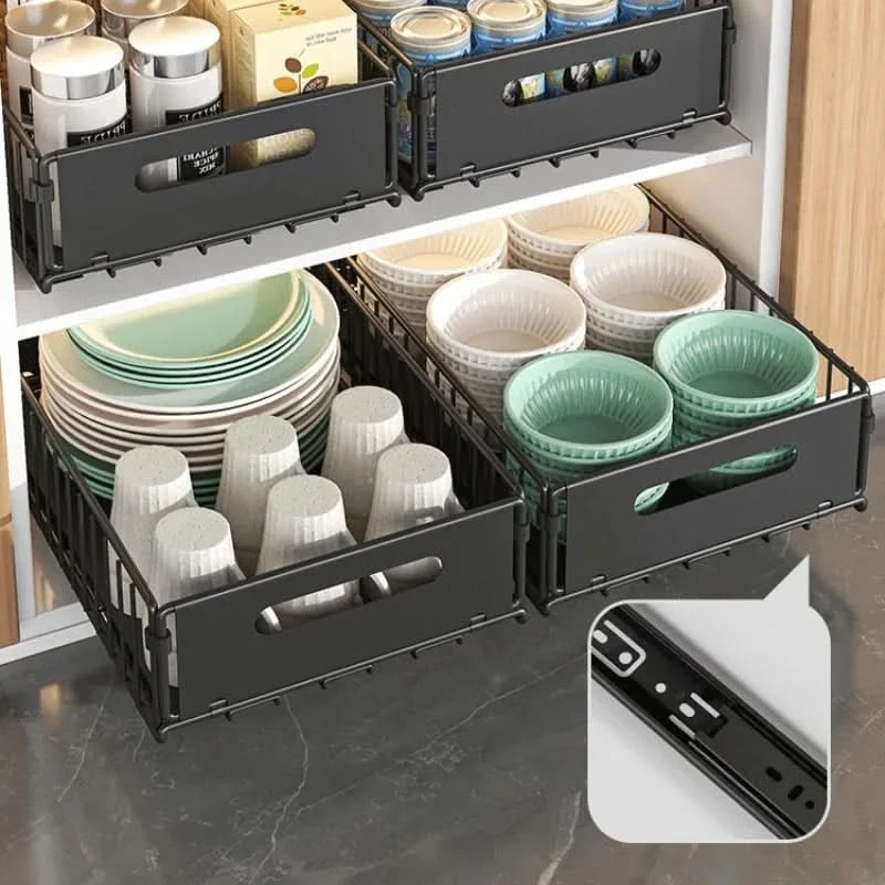 SORTFLOW – Pull-Out Basket Rack for Household Kitchen Storage - Imagen 7