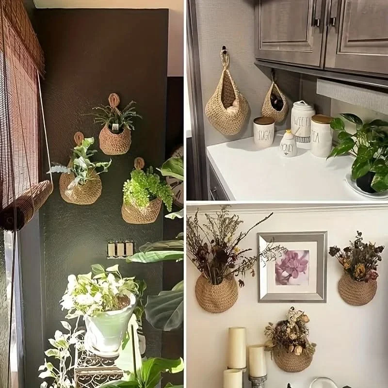 NATURANEST – Handmade Hanging Storage Basket Set - Imagen 6