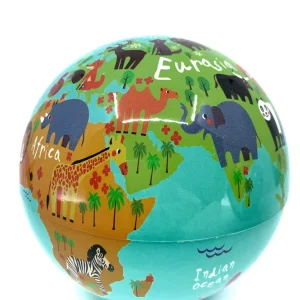Globo terráqueo infantil giratorio con luz 14cm