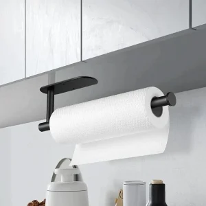 ROLLIX – Stainless Steel Adhesive Paper Towel Holder with Wall Mount Design for Kitchen and Bathroom Organization